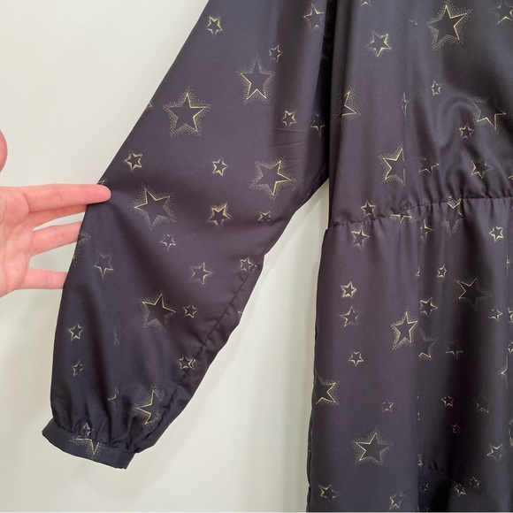 Hutch Anthropologie Starry Night Fit and Flare Dress Long Sleeve Founce 2X - Picture 5 of 10